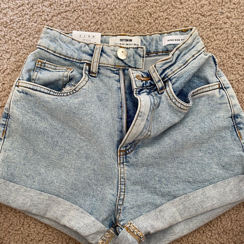 Cotton On High Rise Stretch Classic Denim Shorts